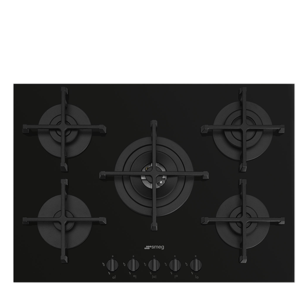 Smeg Black Cucina Pv275b 72Cm Gas Hob