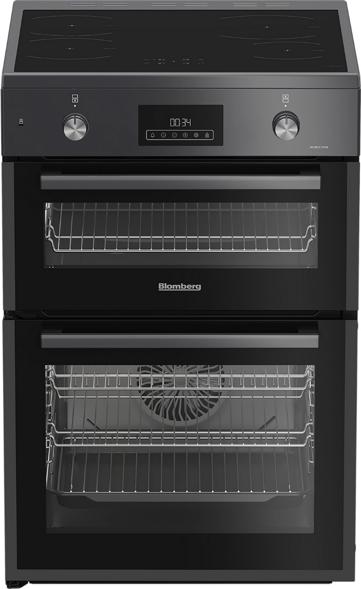 Blomberg Anthracite Hirn651n 60Cm Double Oven Electric Cooker With Induction Hob