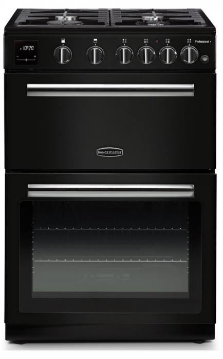 Rangemaster Black Propl60ngfbl/C Professional Plus 60Cm Gas Cooker In And Chrome