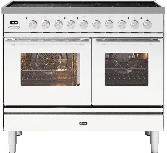 Ilve White Pdi106we3/Aw 100Cm Wide Induction Range Cooker - Antique