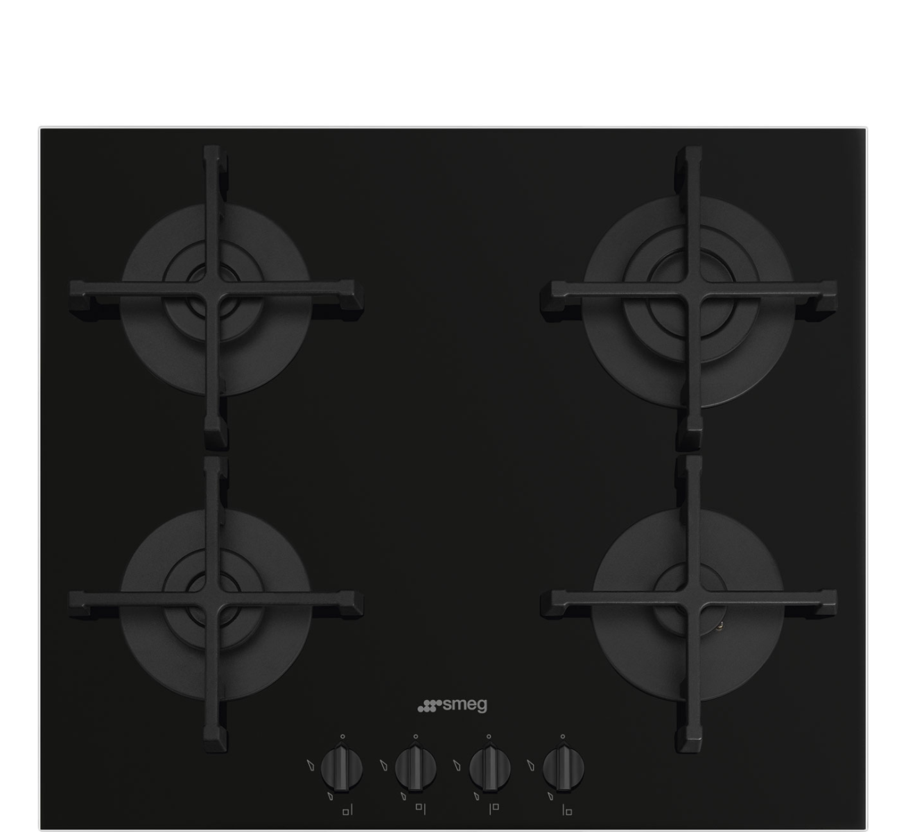 Smeg Black Pv264b 4 Burner Gas Hob