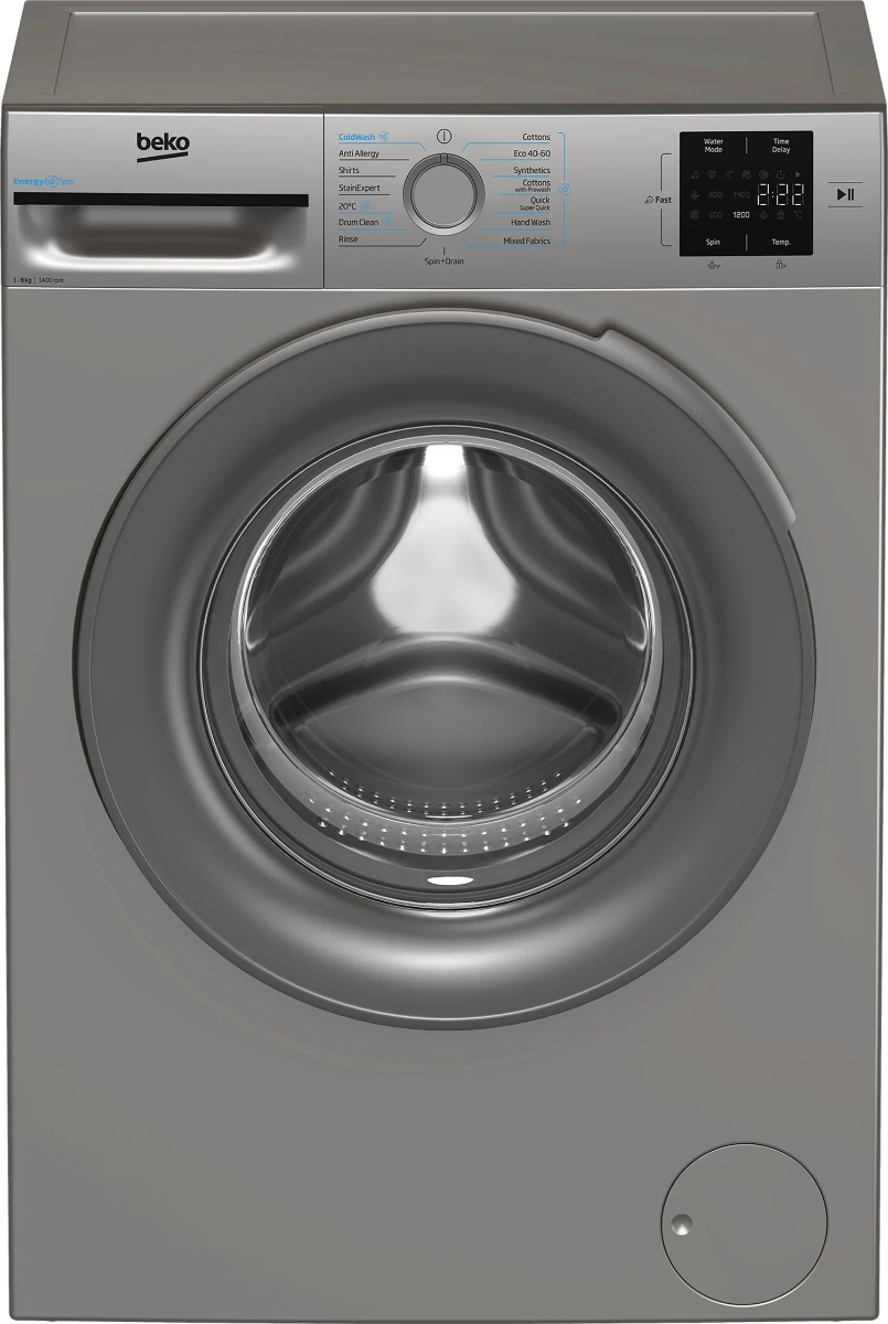 Beko Bmn3wt3841s 8Kg 1400 Spin Washing Machine In Silver - Image 3