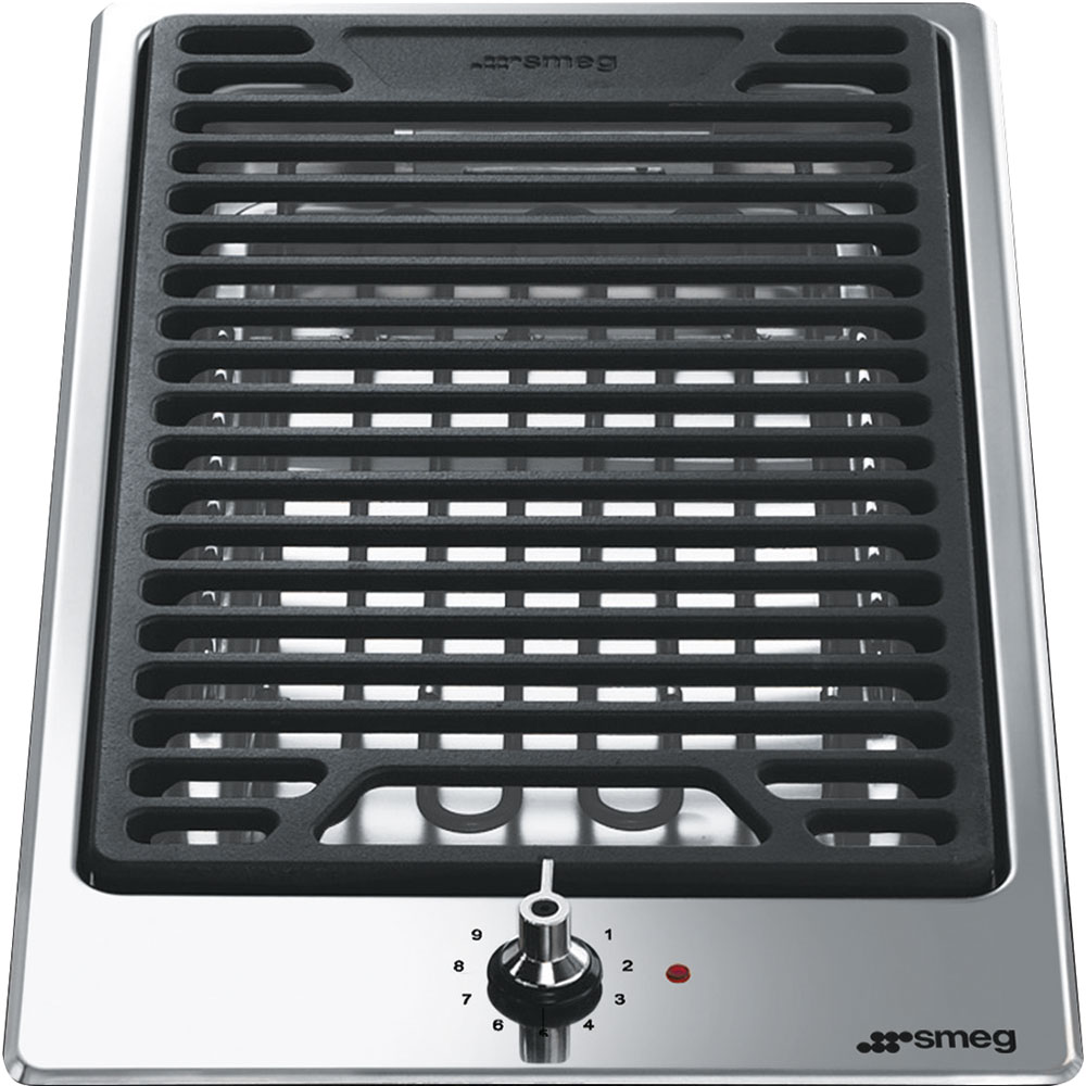 Smeg Pgf30b Classic Lava Stone Grill, Stainless Steel