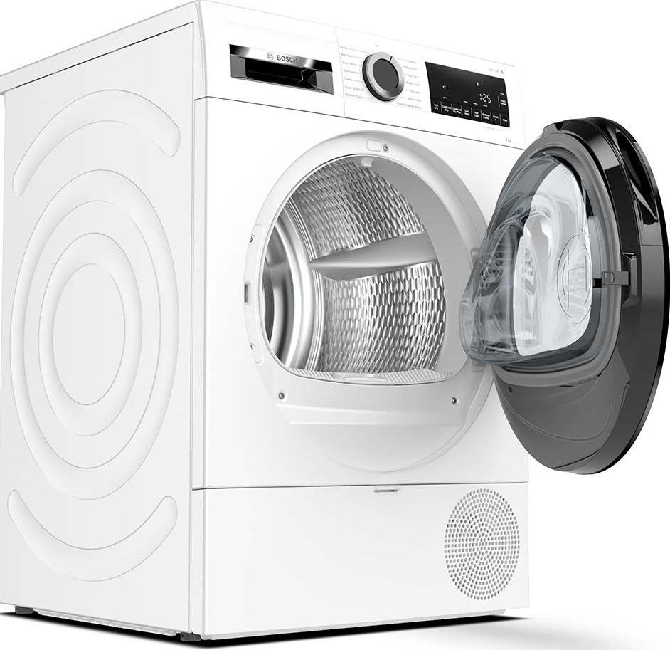 Bosch WQG233D8GB Serie 6 Freestanding 8kg Heat Pump Tumble Dryer in White