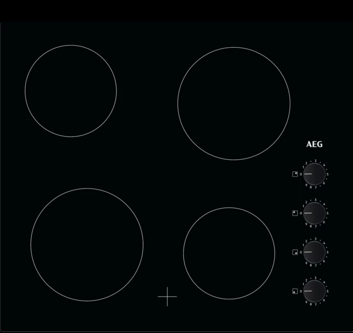 Aeg Hk614000cb 59Cm 4 Zone Ceramic Hob With Knob Controls HK614000CB - Image 6