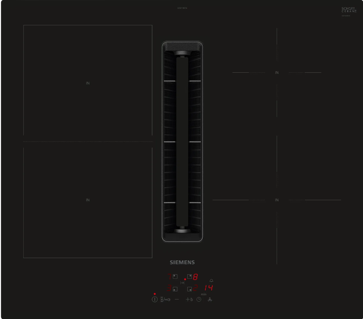 Siemens Black Ed611bs16e Iq300 60Cm Venting Induction Hob With Combi Zone