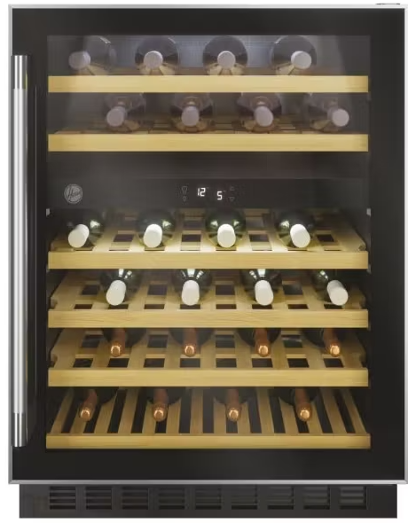 Hoover Black Hwcb 60 Uk/N Integrated Wine Cooler,