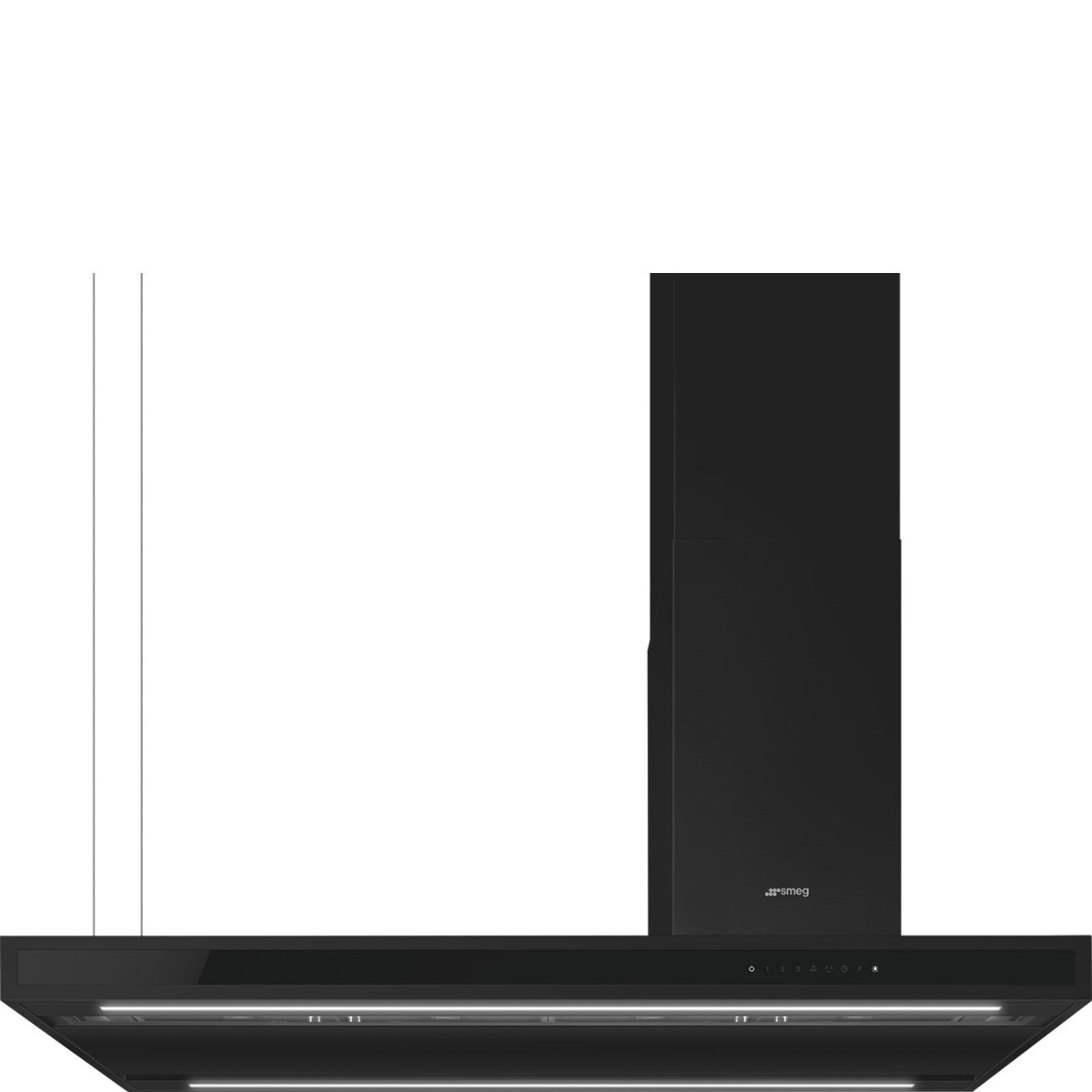 Smeg Black 120 Cm Island Cooker Hood, Matte Klti12l4mb
