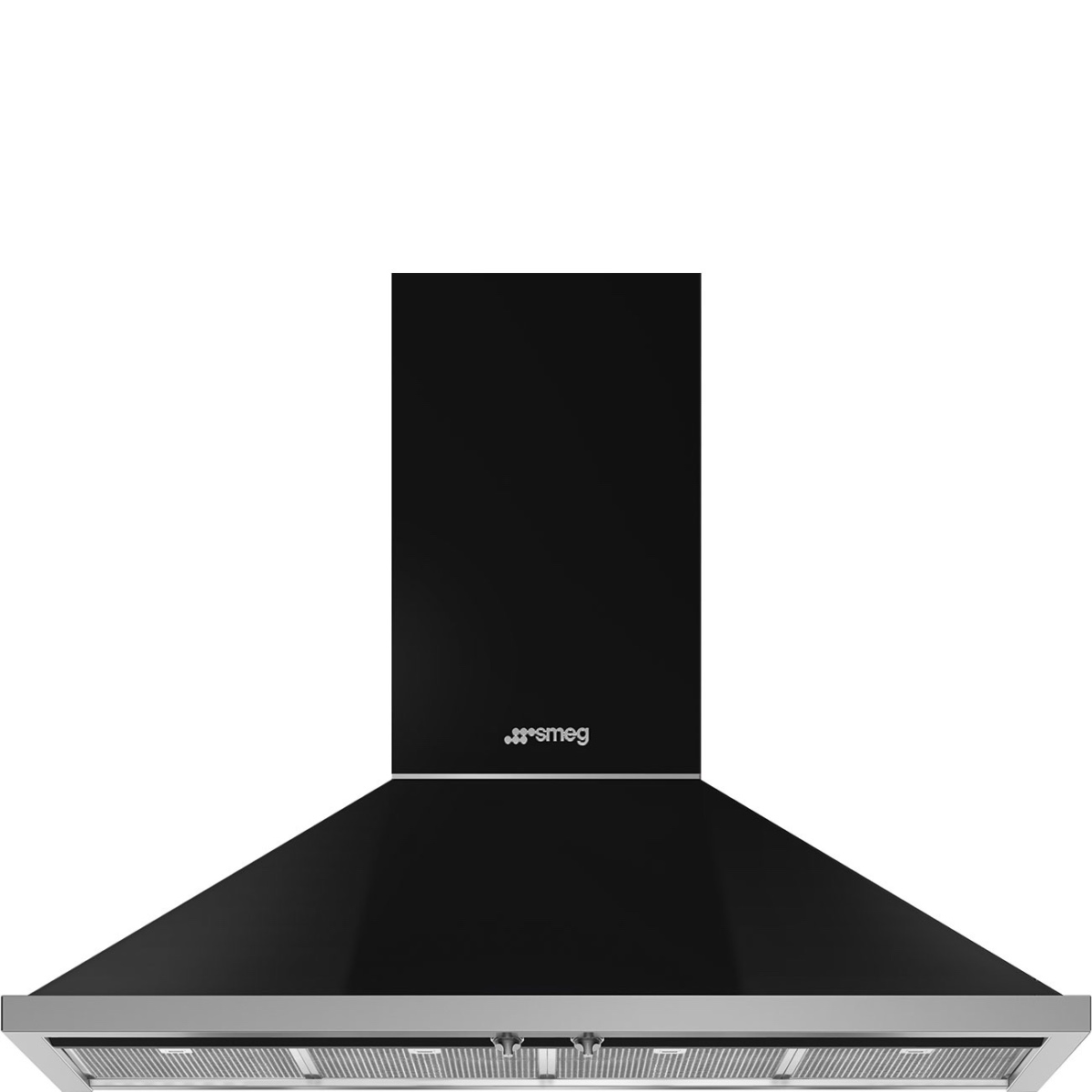 Smeg Black Portofino Chimney Cooker Hood, Kpf12bl