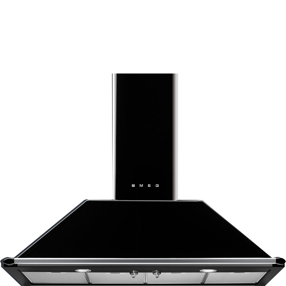 Smeg Black Victoria Chimney Cooker Hood, Kt110ble
