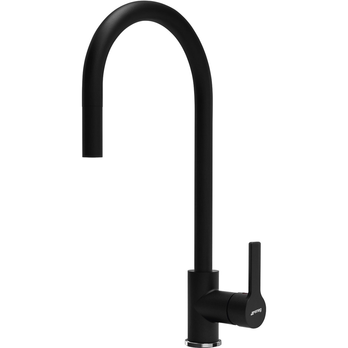 Smeg Black Single Lever Mixer Tap, Matte Pull-Out Spray Handshower Mid2mn