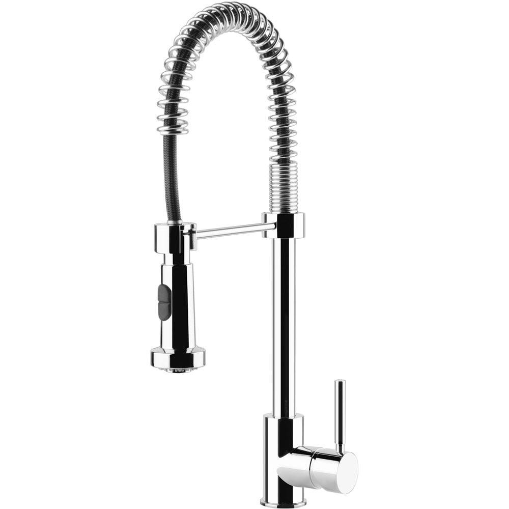 Smeg Semi-Professional Single Lever Mixer Tap, Gloss Chrome Detachable Handshower Mid9cr