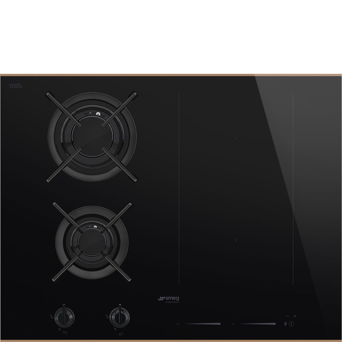 Smeg Black 65 Cm Dolce Stil Novo Mixed Fuel Hob, Pm6643r