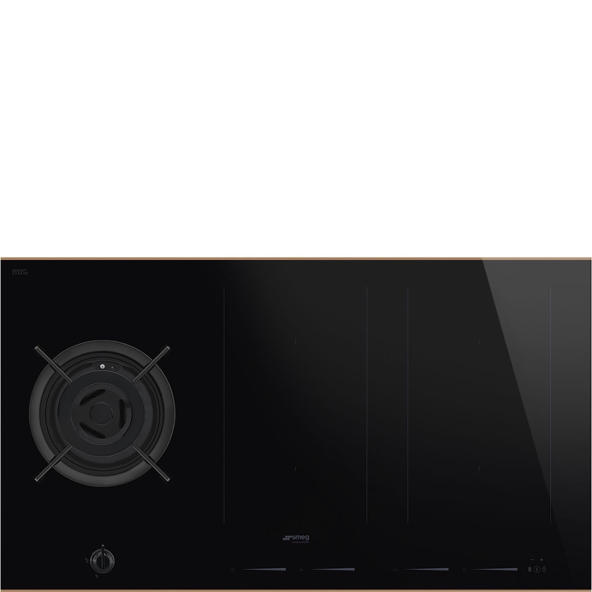 Smeg Black 90 Cm Dolce Stil Novo Mixed Fuel Hob, Pm6954r