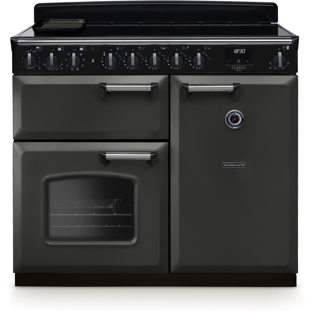 Rangemaster White Cldl100eipslt/Cm1 100Cm Induction Range Cooker Classic Deluxe Slate / Chrome, A Rated