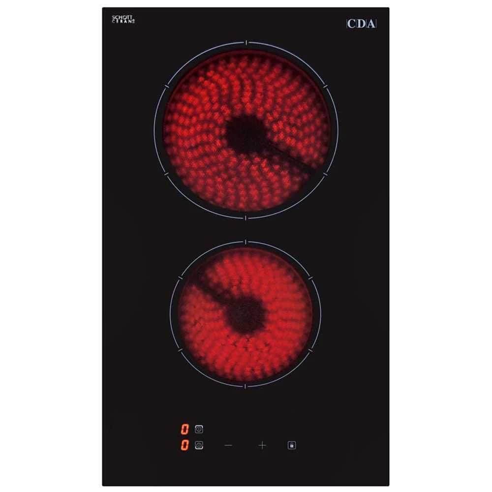 Cda Black Hc3621fr Domino Two Zone Ceramic Hob