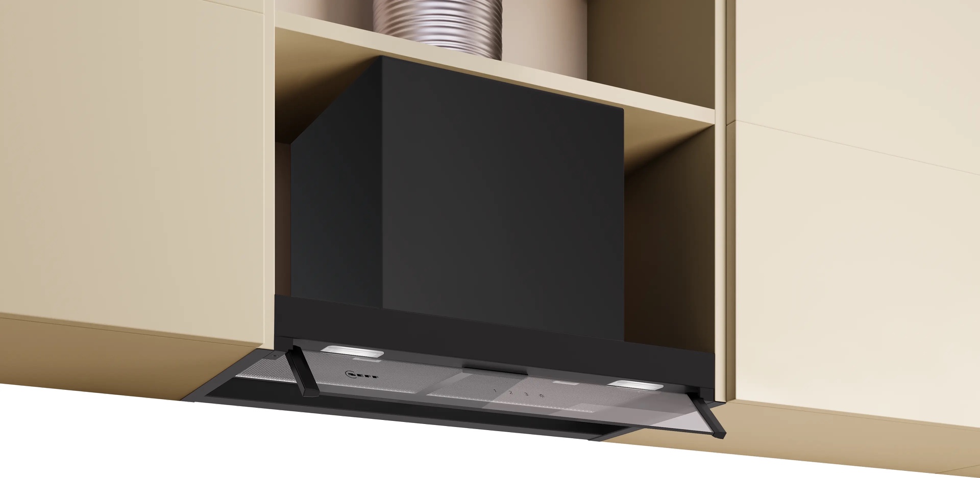 Neff Black N 50 Integrated Design Hood 60 Cm Clear Glass, Matt D65xcc2s0b