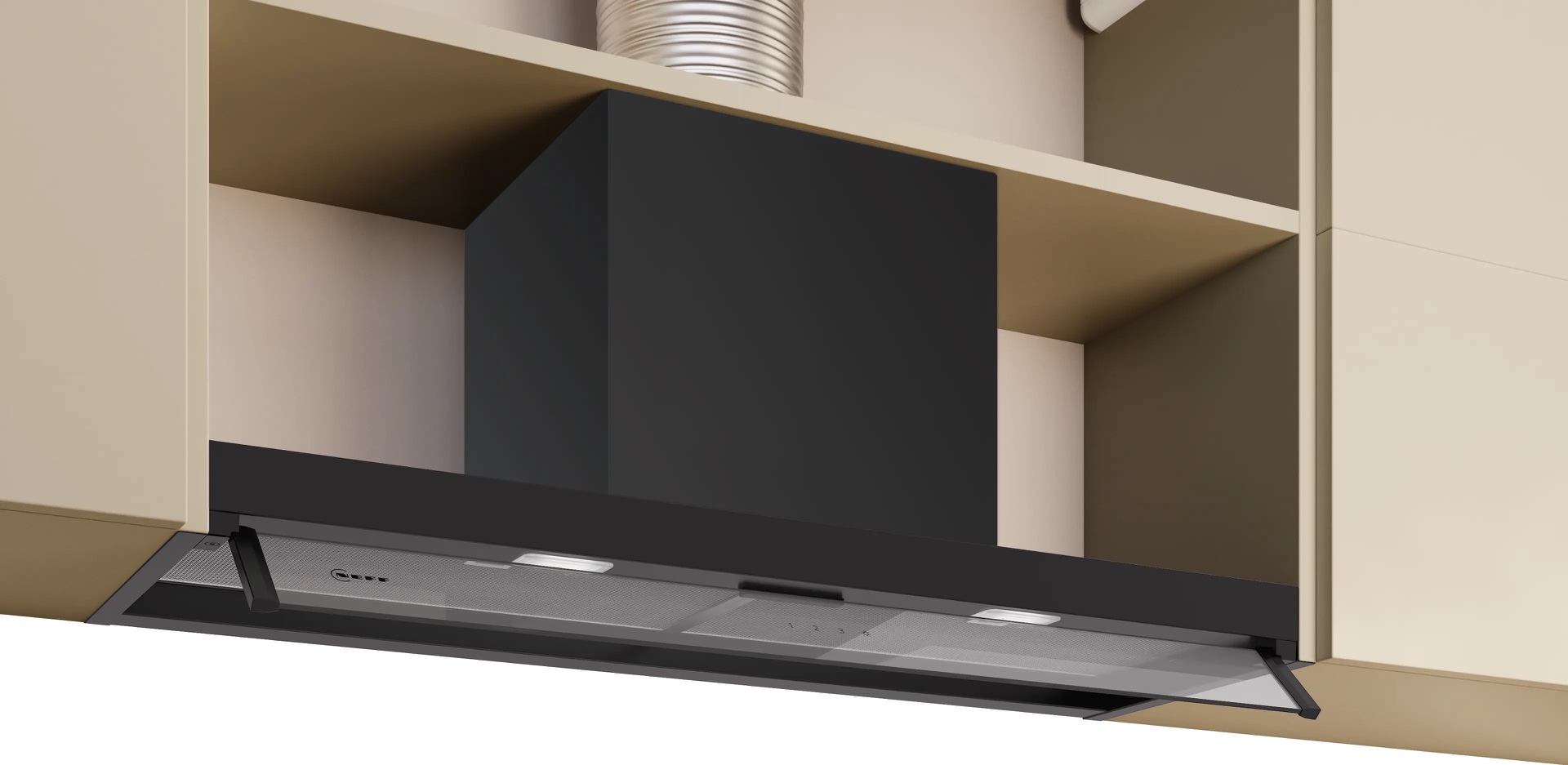 Neff Black N 50 Integrated Design Hood 90 Cm Clear Glass, Matt D95xcc2s0b