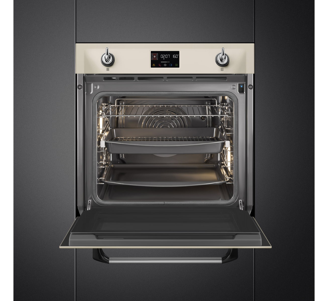 Smeg Cream 60Cm Victoria Pyrolytic Steam Single Oven Sop6902s2pp