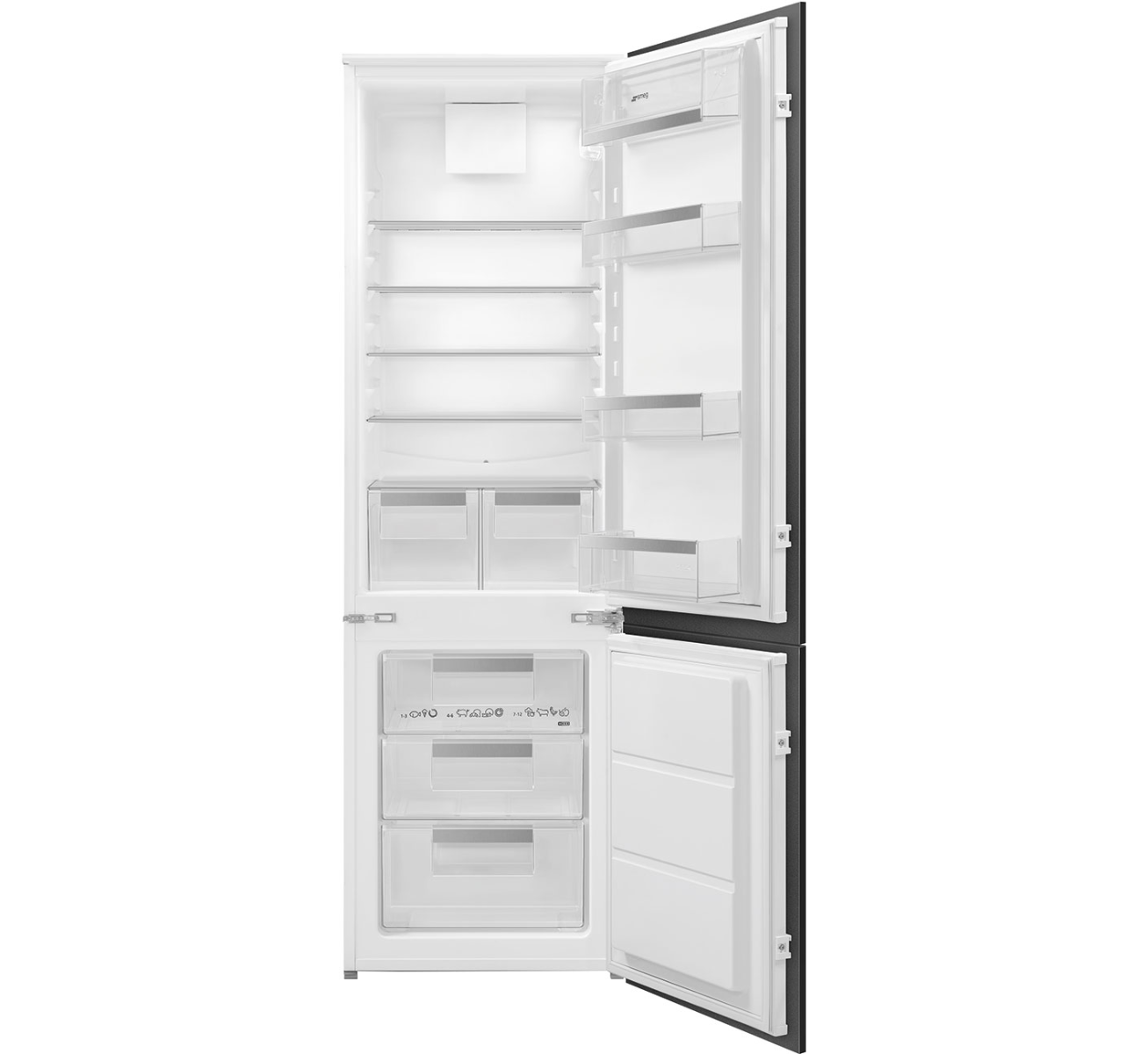 Smeg Silver Ukc81721e 178Cm Integrated 70/30 Fridge Freezer