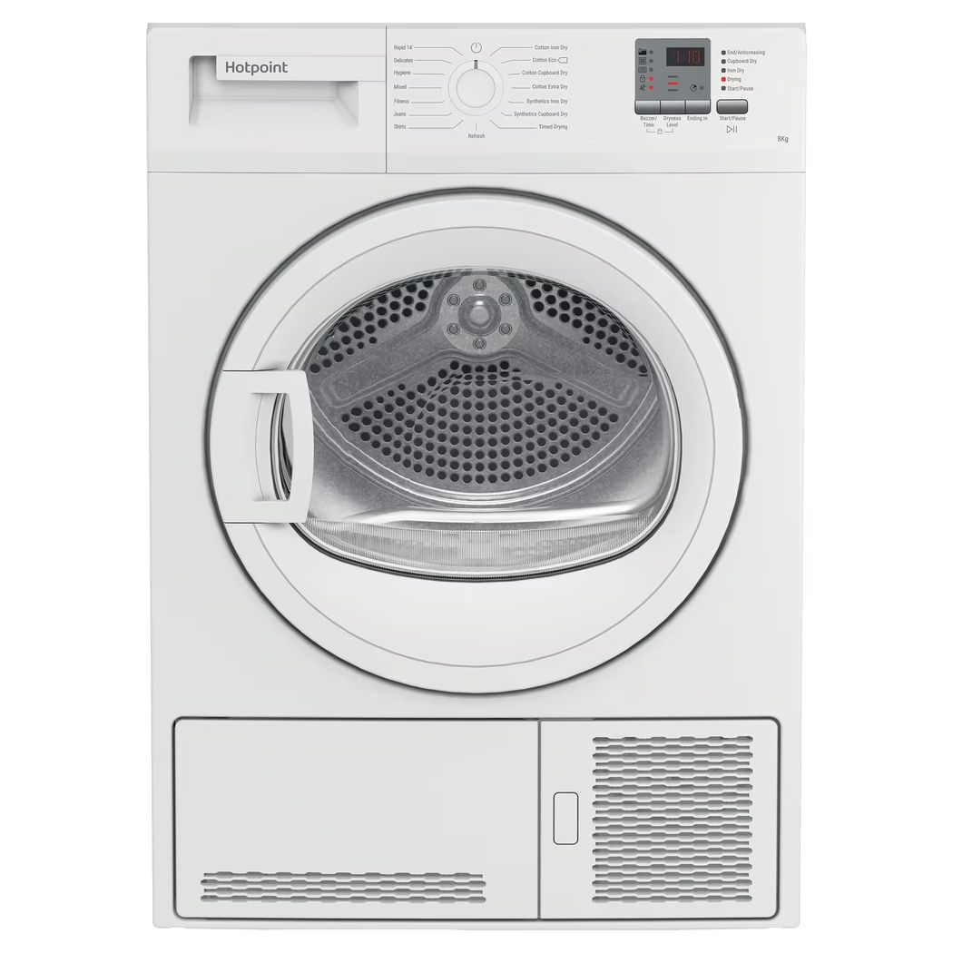 Hotpoint White Chdc82wwgduk Freestanding 8Kg Condenser Tumble Dryer In