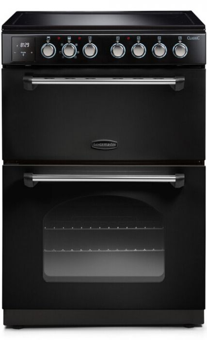 Rangemaster Black Cla60eibl/C Classic Freestanding 60Cm Induction Cooker In And Chrome