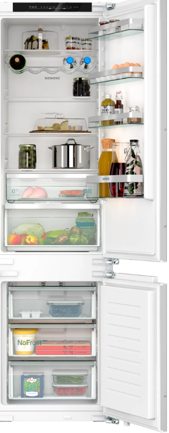 Siemens Built-In Fridge-Freezer With Freezer At Bottom 193.5 X 55.8 Cm Flat Hinge Ki96nvfd0