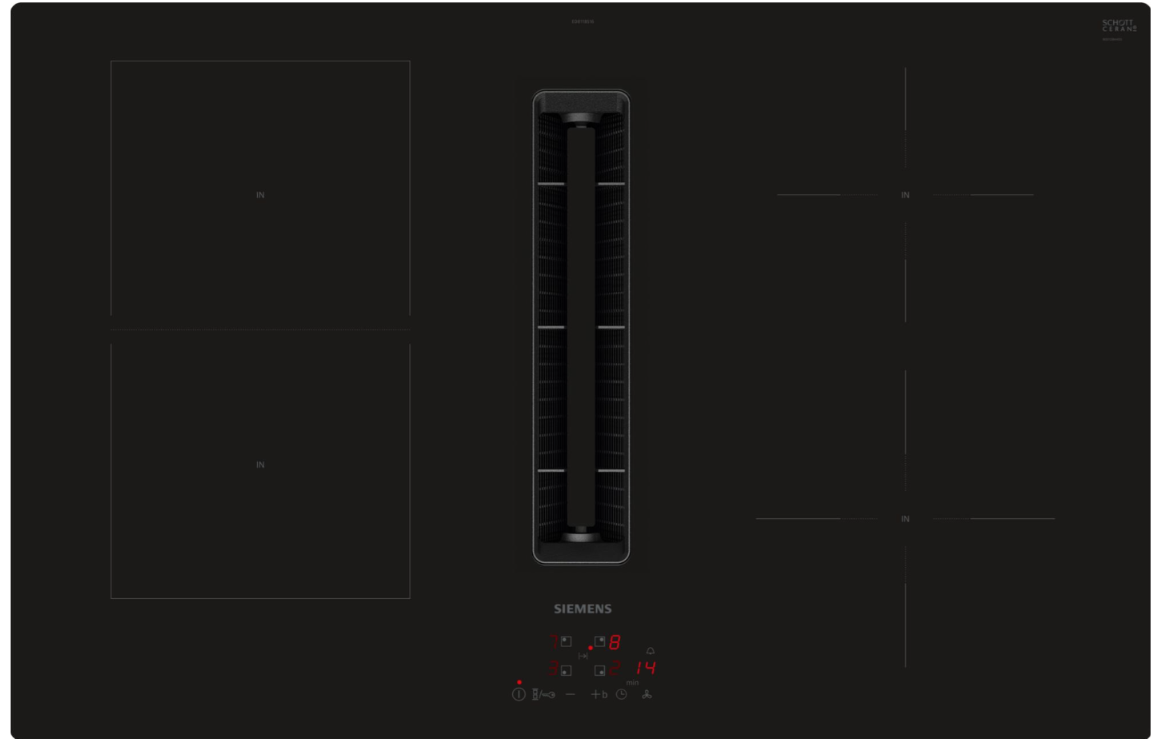 Siemens Black Ed811bs16e Iq300 80Cm Venting Combizone Induction Hob