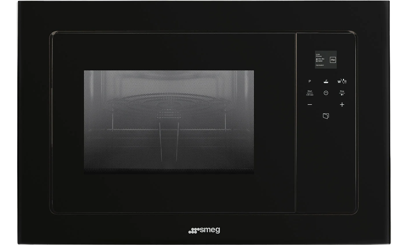 Smeg Black Fmi120b3 Linea 20 Litre Built In Microwave With Grill In