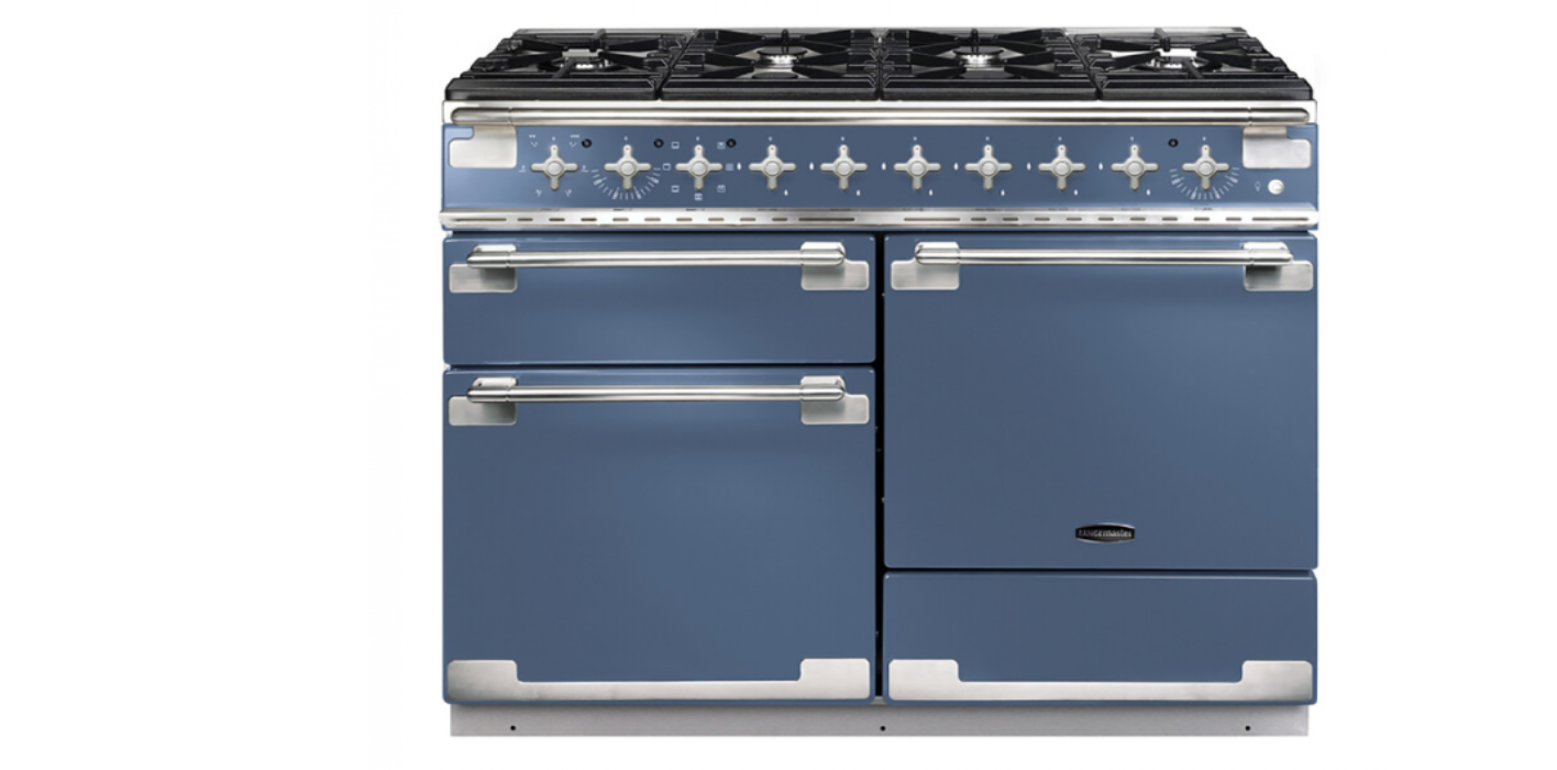 Rangemaster Elise ELS110DFFSB Stone Blue 110cm Dual Fuel Gas Hob 6 Zone Electric Oven Range Cooker - Image 4