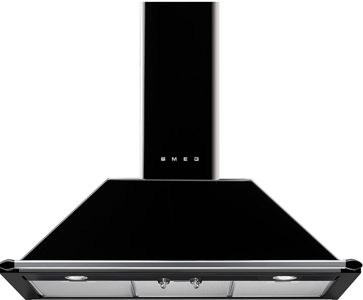 Smeg Black Kt90ble 90Cm Victoria Traditional Chimney Hood