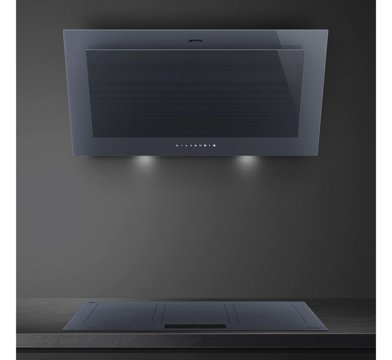 Smeg 90Cm Angled Wall Extractor Hood Grey/Light Kv194g - Image 3