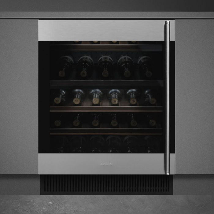 Smeg Bordeaux/Red/White Cvi338lx3 Classic Stainless Steel Wine Cooler