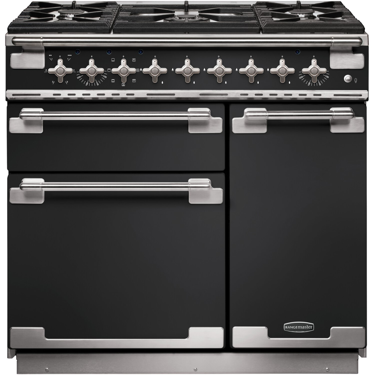 Rangemaster Black Els90dffcb Elise Charcoal 90Cm Dual Fuel Range Cooker