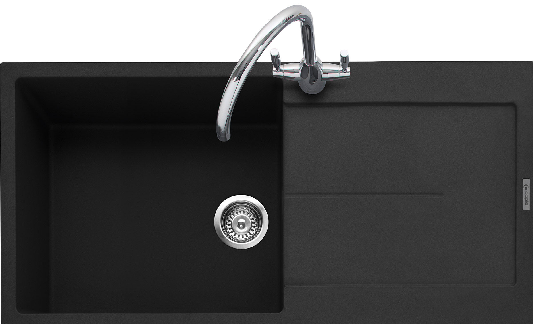 Caple Anthracite Can100an Canis Single Bowl Granite Sink With Drainer