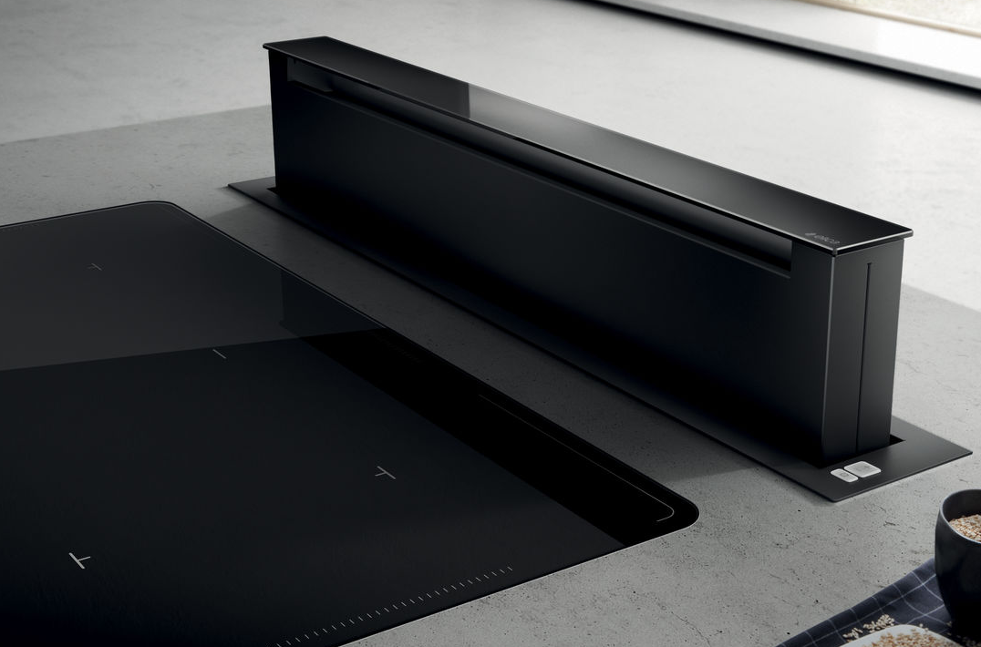 Elica Black Pan-Gme-Blk Pandora Downdraft Hood - External Motor