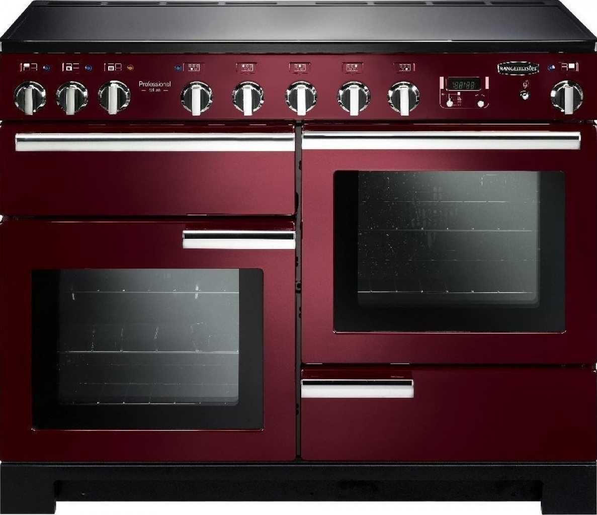 Rangemaster Professional Deluxe 110 Induction Cranberry And Chrome Pdl110eicy/C