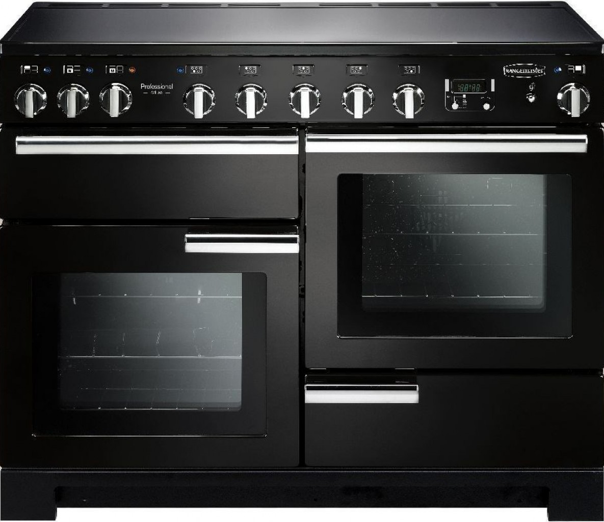 Rangemaster Black Professional Deluxe 110 Induction And Chrome Pdl110eigb/C