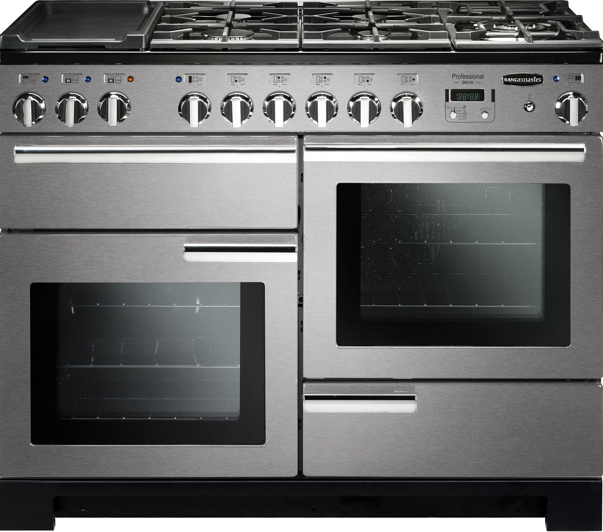 Rangemaster Professional Deluxe 110 Dual Fuel Stainless Steel And Chrome Pdl110dffss/C
