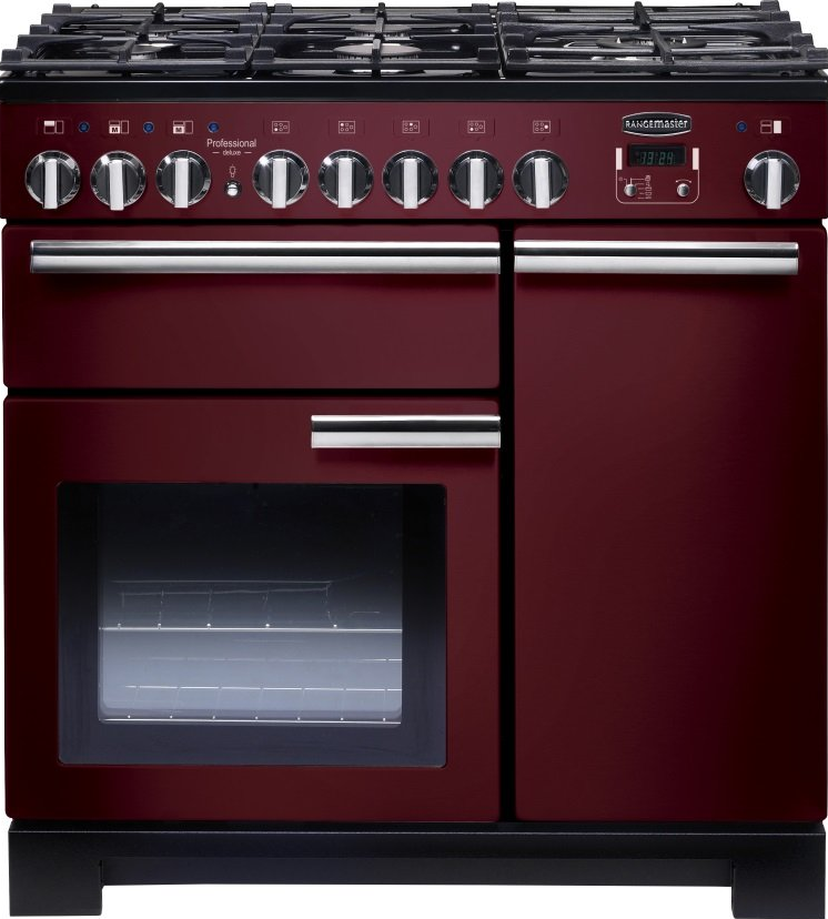 Rangemaster Professional Deluxe 90 Cranberry And Chrome Pdl90dffcy/C