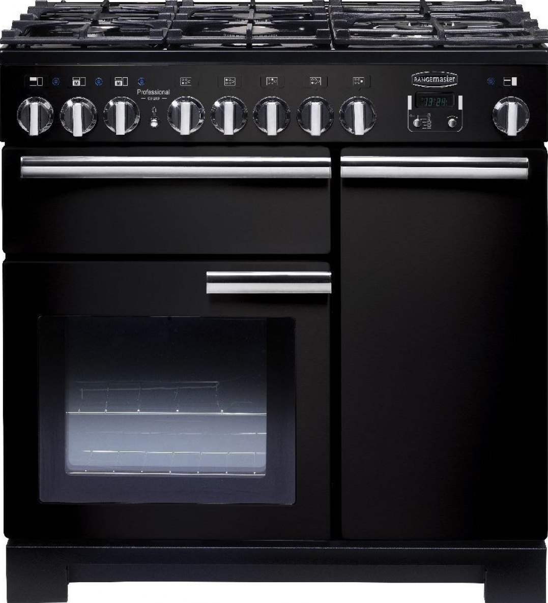 Rangemaster Black Professional Deluxe 90 And Chrome Pdl90dffgb/C