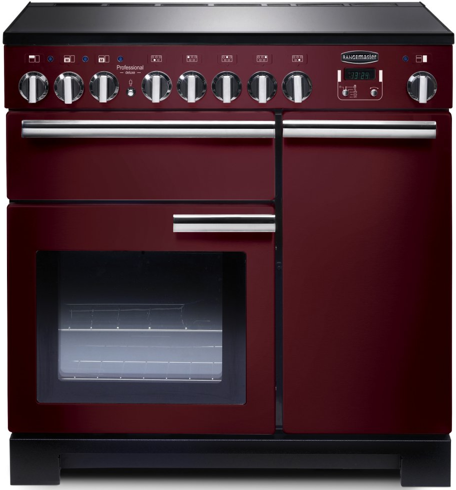 Rangemaster Professional Deluxe 90 Induction Cranberry And Chrome Pdl90eicy/C