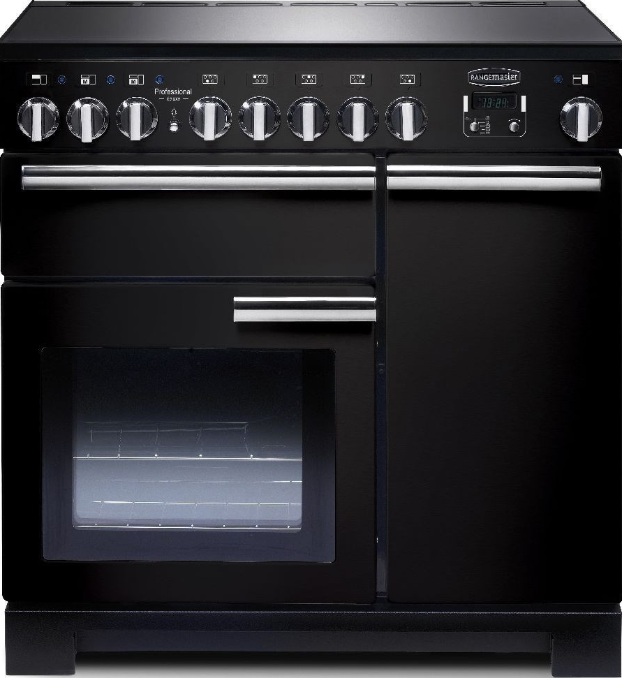 Rangemaster Black Professional Deluxe 90 Induction And Chrome Pdl90eigb/C