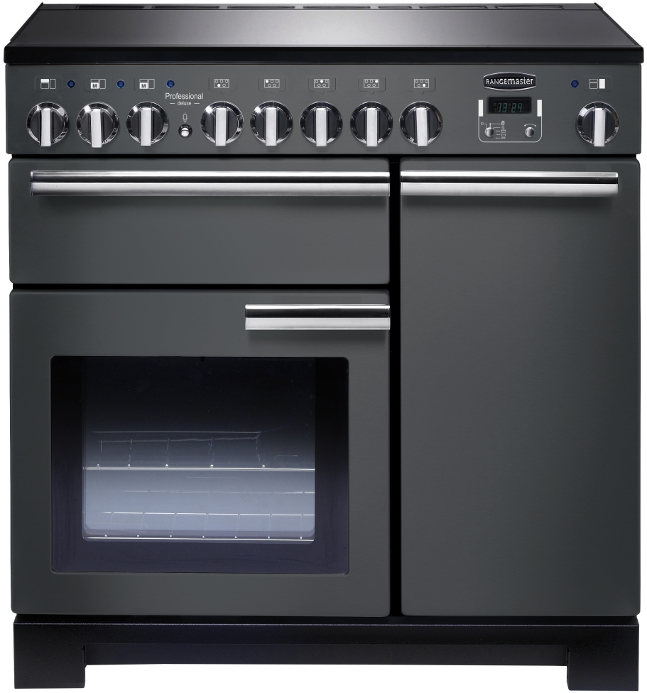 Rangemaster Professional Deluxe 90 Induction Slate And Chrome Pdl90eisl/C