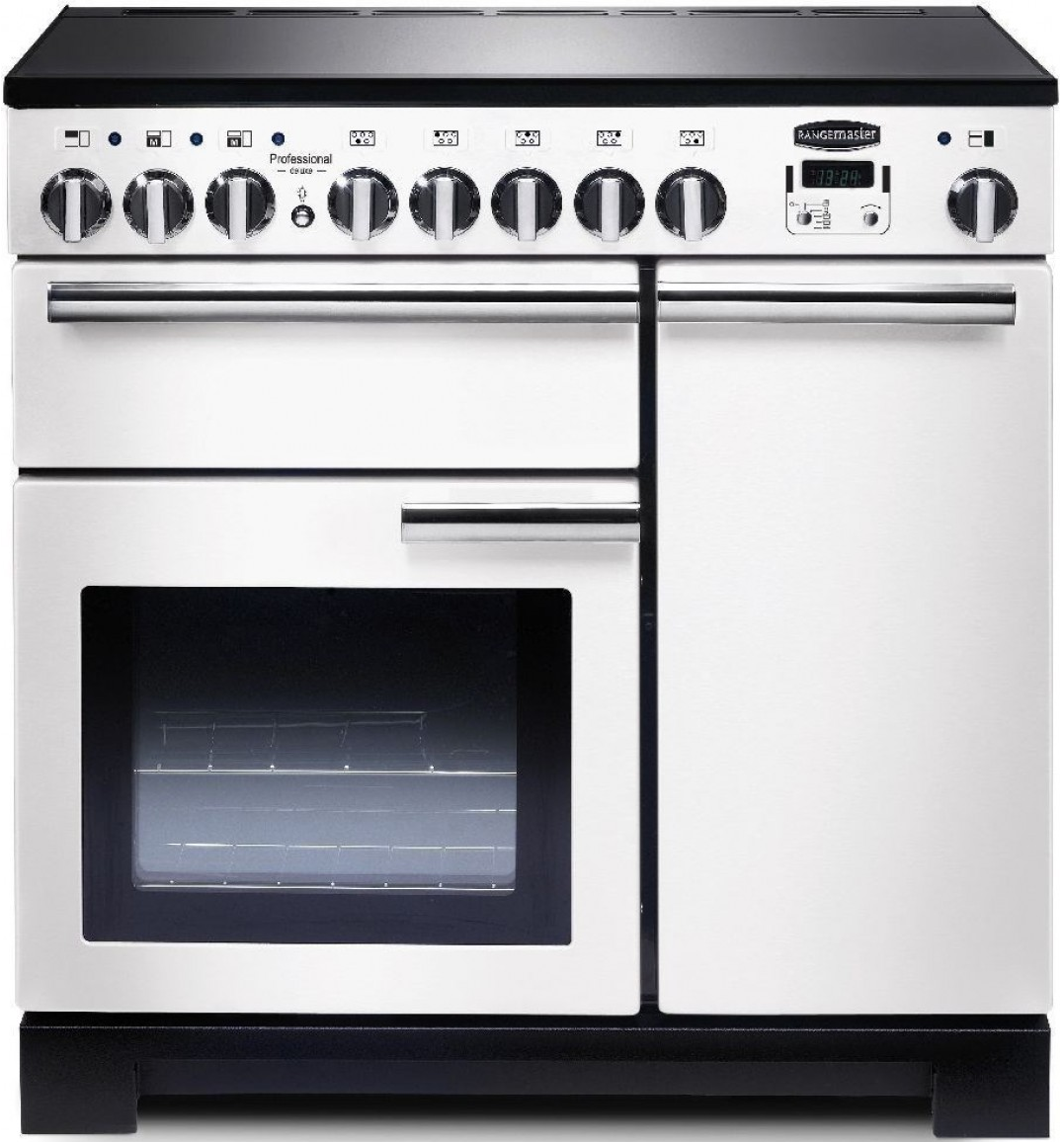 Rangemaster White Professional Deluxe 90 Induction And Chrome Pdl90eiwh/C