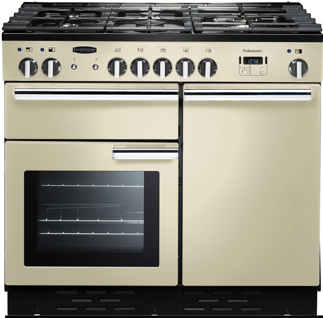 Rangemaster Cream Professional Plus 100 Dual Fuel And Chrome Prop100dffcr/C