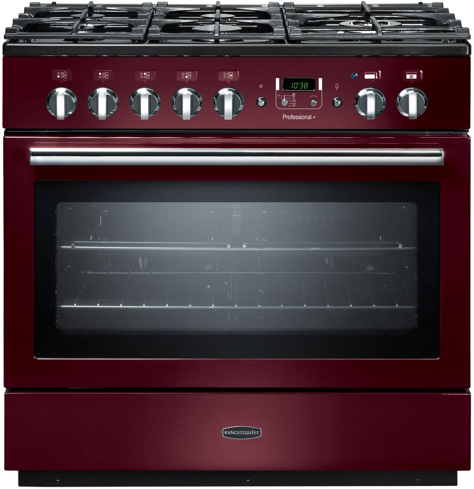 Rangemaster Professional Plus Fx 90 Dual Fuel Cranberry And Chrome Prop90fxdffcy/C