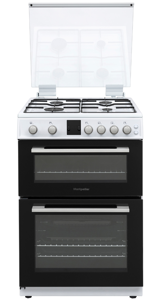 Montpellier White Mdog60lw 60Cm Double Gas Cooker In