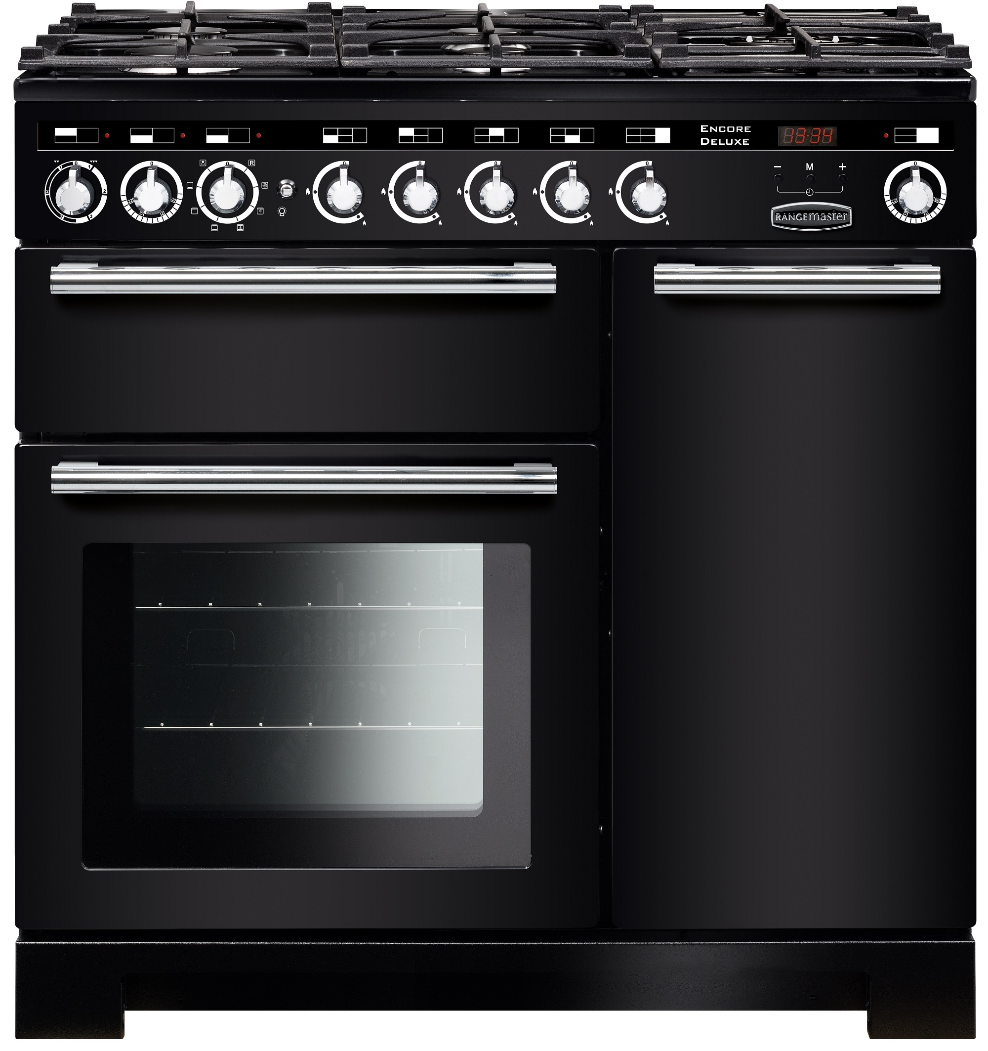 Rangemaster Black Encore Deluxe 90Cm Range Cooker Edl90dffbl/C