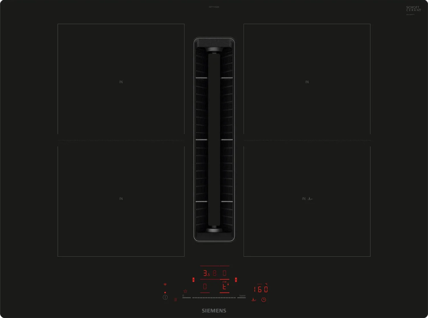 Siemens Black Ed711hq26e Iq500 70Cm Venting Combi Zone Induction Hob